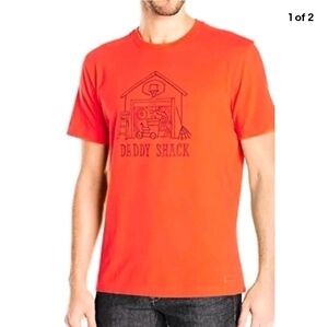 Life Is Good Daddy Shack Quirky Nerdy Funny Casual Crew Tee NWT Size M Orange